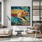 Painting by numbers Leopard hunting